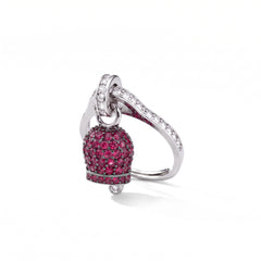 Capri Bell Ring with Magenta Red Zircons