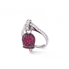 Capri Bell Ring with Magenta Red Zircons