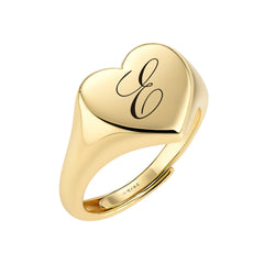 Gepersonaliseerde chevalierring met hart