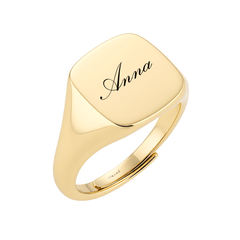 Gepersonaliseerde vierkante chevalierring