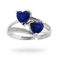 Dubbele ring met blauw hart
