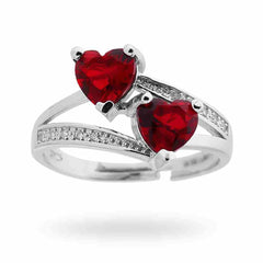 Dubbele ring met rood hart