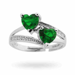 Dubbele ring met groen hart