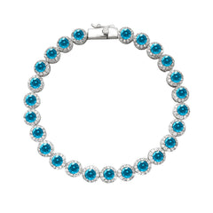 Blue Flower Tennis Bracelet