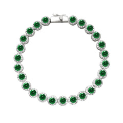 Green Flower Tennis Bracelet