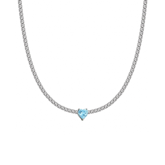 Tennis-choker met lichtblauw hart