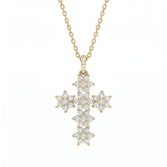 Ketting met kruis, "Magic Emerald", wit