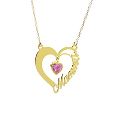 Mom Heart Pink Necklace