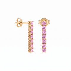 Pink Zirconia Tennis Drop Earrings