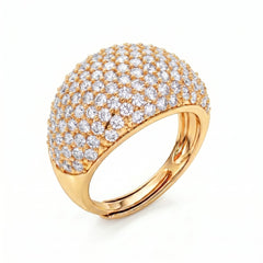 Domed Pavé Ring with White Zircons
