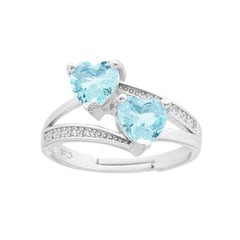Dubbele ring met blauw hart