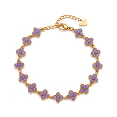 Bracciale Quadrifogli con Pietre Glicine