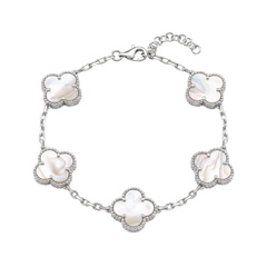 Four-leaf Clover Bracelet with Mother-of-Pearl