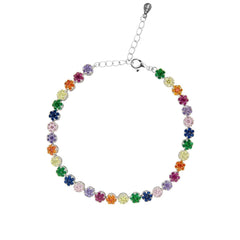 Magic Rainbow Flower Tennis Bracelet