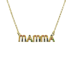 Mama-ketting met regenboogzirkonia's
